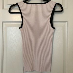 Belldini Tops - Beldini Sweater Tank White With Black Trim Belldini Tops - Beldini Sweater Tank White With Black Trim
